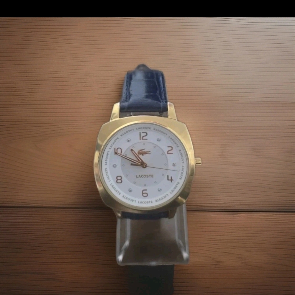 Lacoste Gold Watch with Blue Strap